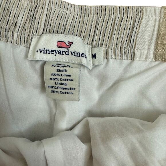 Vineyard Vines Linen Off The Shoulder Smocked Top & Elastic Waist Shorts Stripes - Picture 4 of 5